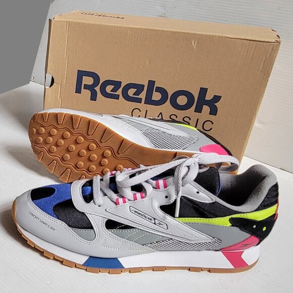 Reebok Classic Leather ATI 90s Skull Grey Black Pink Sneaker Shoes Men\'s 10 NWT